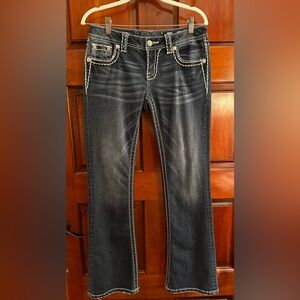 Miss Me Jeans Boot Low Rise Loose Saddle Stitch size 28 Gentle Use Inseam 32